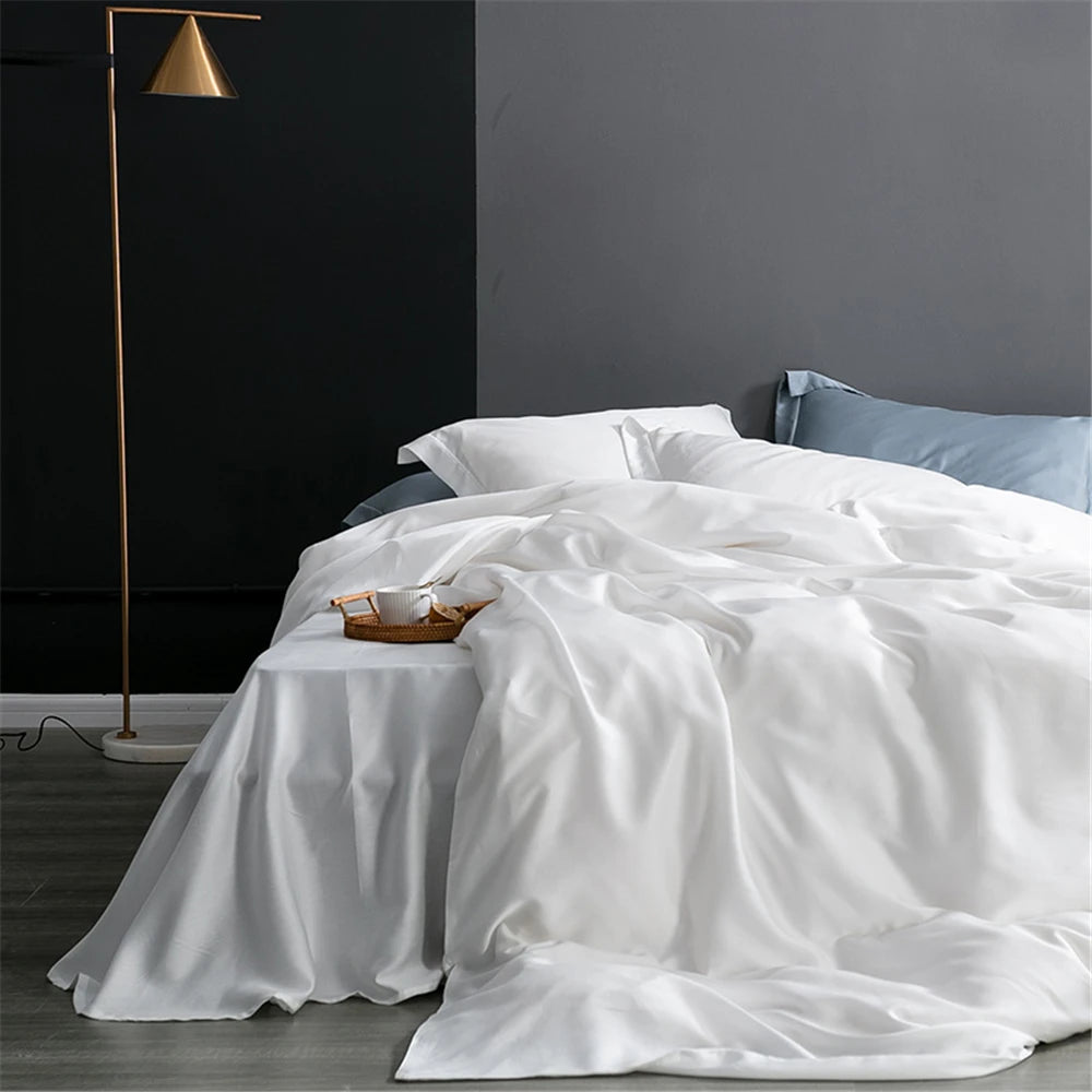 Sondeson 100% Silk Dark Blue Bedding Set – Queen & King