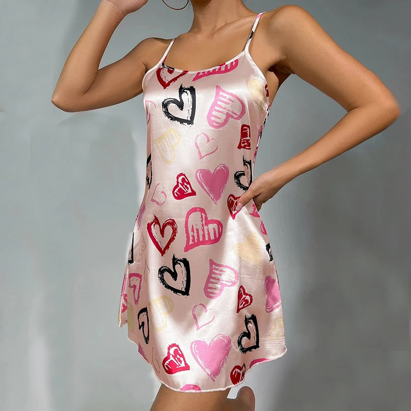 Silk Satin Suspender Nightdress