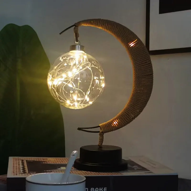 Nordic Moon White Ball LED Table Lamp – Romantic Night Light