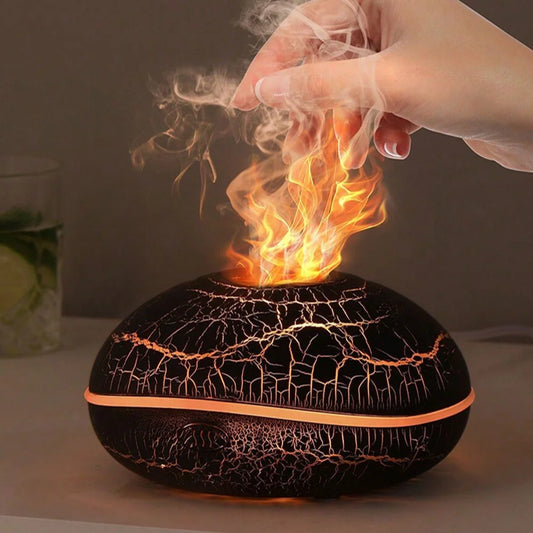 Aroma Flame Humidifier – Essential Oil Diffuser with Colorful Lights