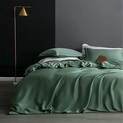 Sondeson 100% Silk Dark Blue Bedding Set – Queen & King