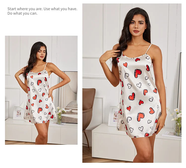 Silk Satin Suspender Nightdress