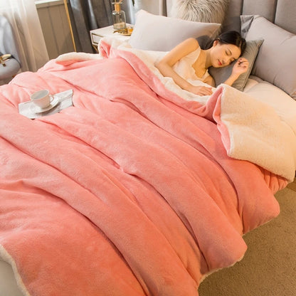Wool Throw Blanket – Double-Sided Winter Bedspread