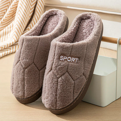 Thick-Soled Plush Cotton Slippers – Winter Indoor Unisex