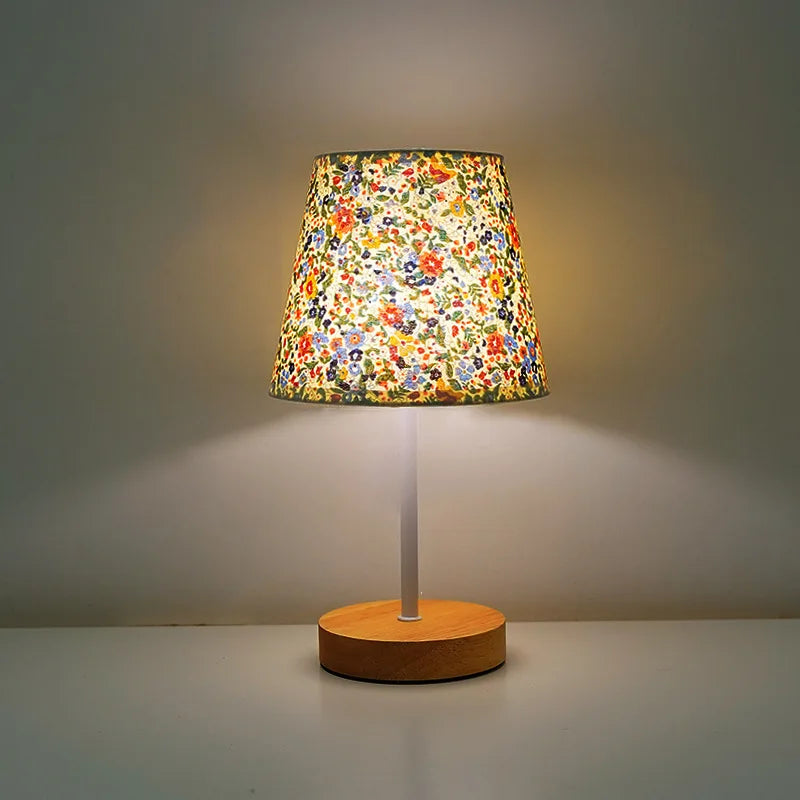 Solid Wood USB Desk Lamp – LED Bedside Night Light