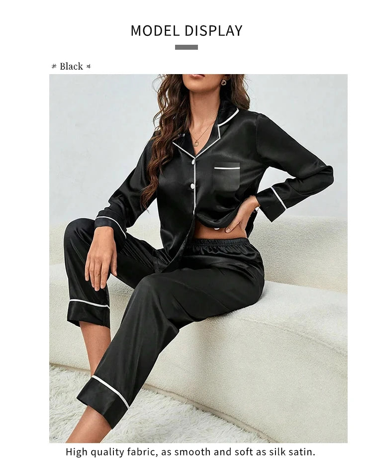 Plus Size Satin Pajama Set