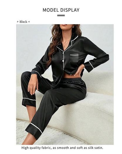 Plus Size Satin Pajama Set
