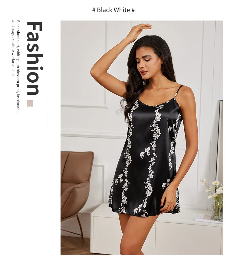 Silk Satin Suspender Nightdress
