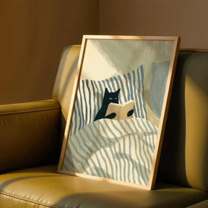 Black Cat Wall Art – Cozy Bedroom Poster