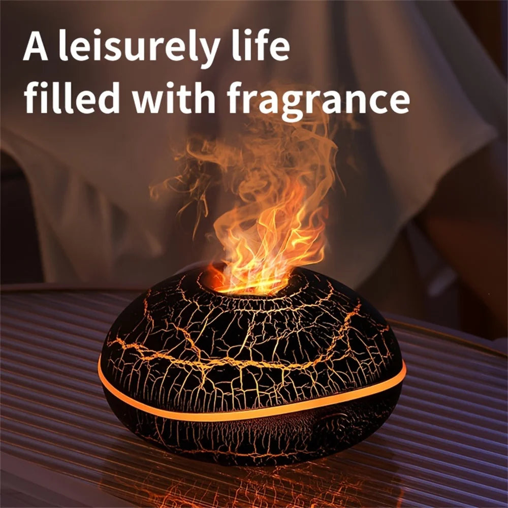 Aroma Flame Humidifier – Essential Oil Diffuser with Colorful Lights