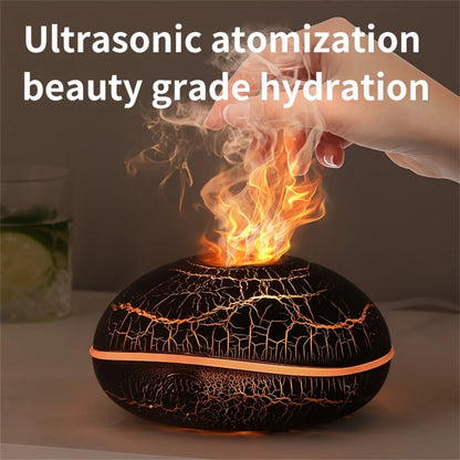 Aroma Flame Humidifier – Essential Oil Diffuser with Colorful Lights