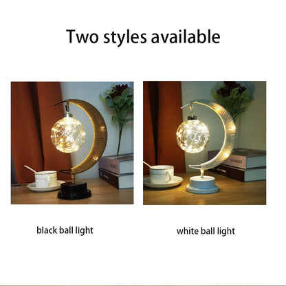 Nordic Moon White Ball LED Table Lamp – Romantic Night Light