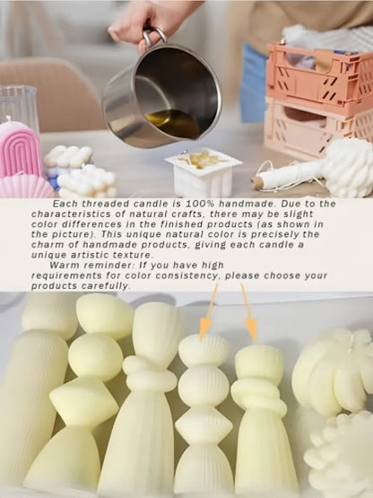 Large Ribbed Soy Wax Candle – Decorative Aromatherapy Pillar