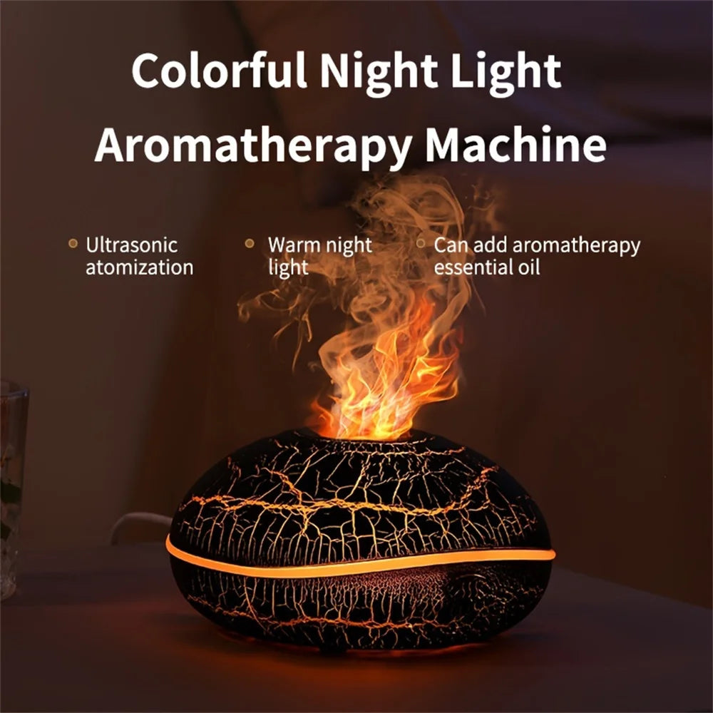 Aroma Flame Humidifier – Essential Oil Diffuser with Colorful Lights