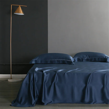 Sondeson 100% Silk Dark Blue Bedding Set – Queen & King