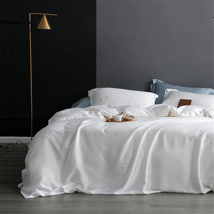 Sondeson 100% Silk Dark Blue Bedding Set – Queen & King