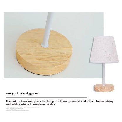 Solid Wood USB Desk Lamp – LED Bedside Night Light