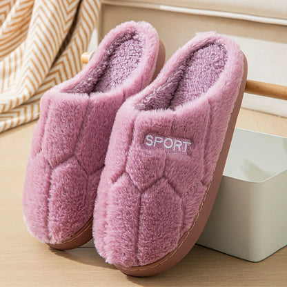 Thick-Soled Plush Cotton Slippers – Winter Indoor Unisex