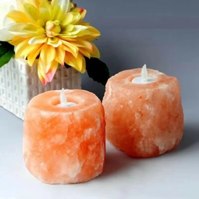 Himalayan Salt Crystal Candlestick – Buddha Candle Holder