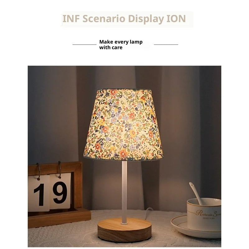 Solid Wood USB Desk Lamp – LED Bedside Night Light
