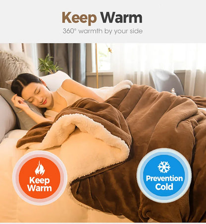 Wool Throw Blanket – Double-Sided Winter Bedspread