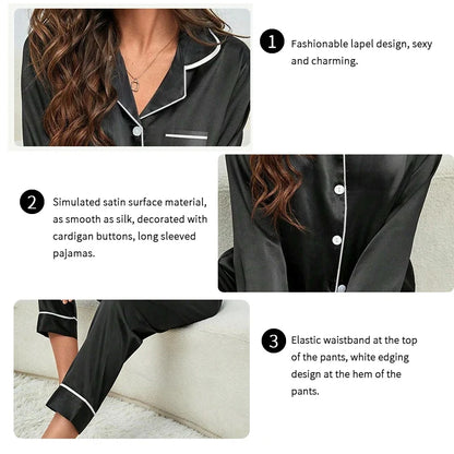 Plus Size Satin Pajama Set