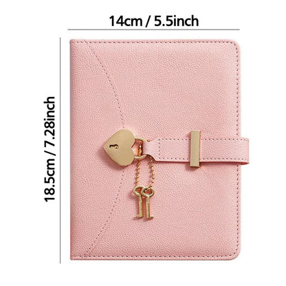 Heart Lock Secret Diary – B6 Leather Journal