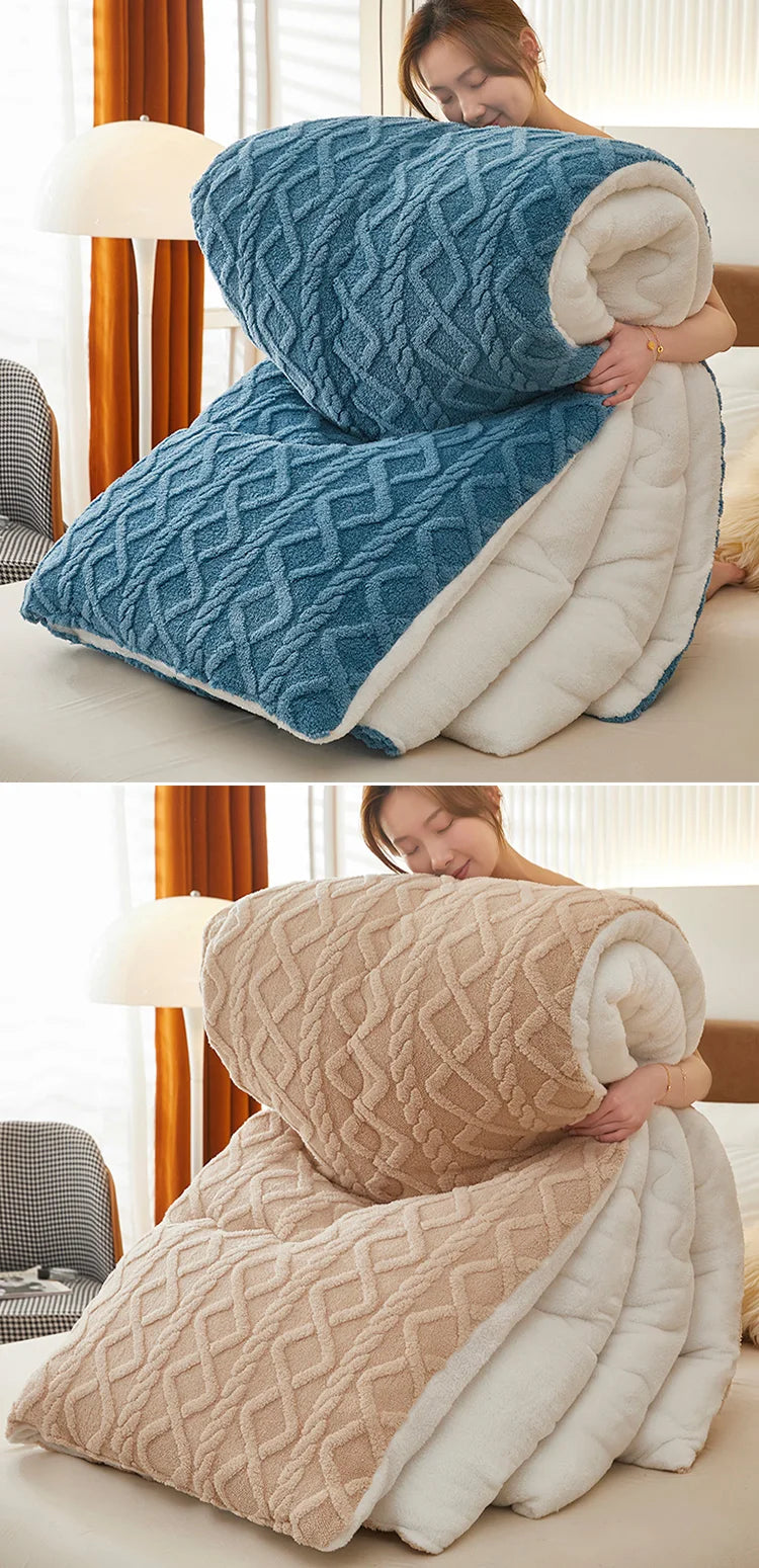 Super Thick Winter Blanket – Lamb Cashmere Weighted Quilt
