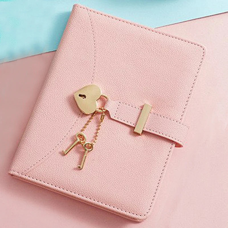 Heart Lock Secret Diary – B6 Leather Journal