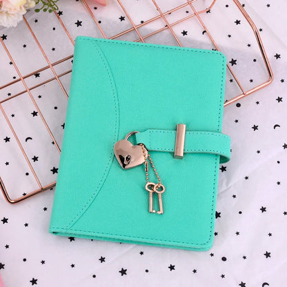 Heart Lock Secret Diary – B6 Leather Journal