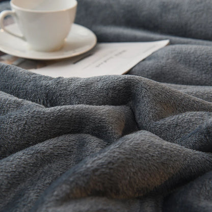 Wool Throw Blanket – Double-Sided Winter Bedspread