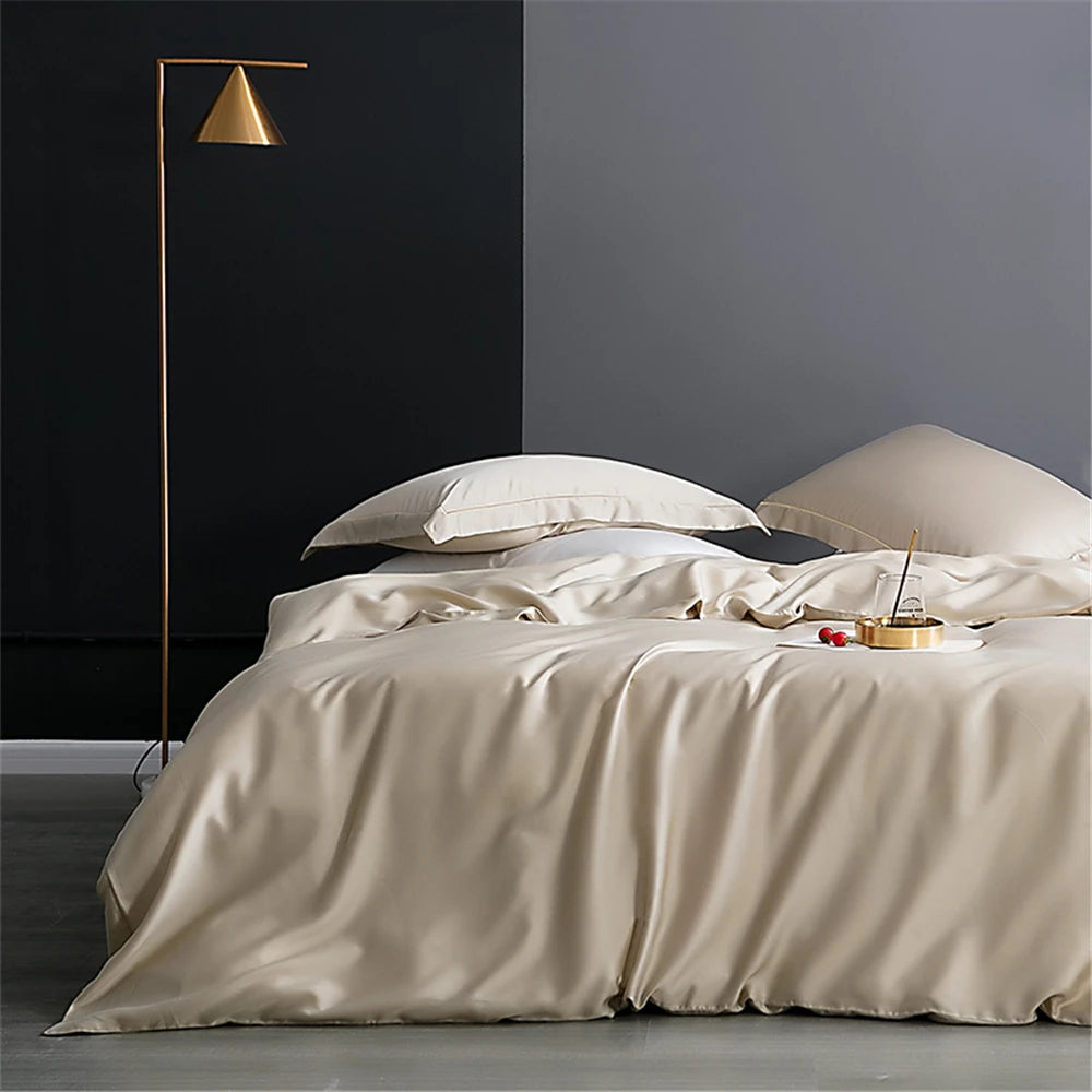 Sondeson 100% Silk Dark Blue Bedding Set – Queen & King