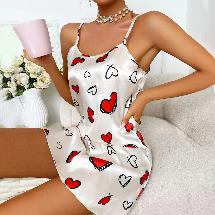 Silk Satin Suspender Nightdress