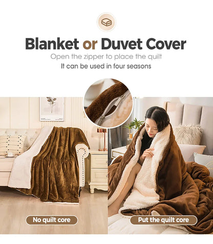Wool Throw Blanket – Double-Sided Winter Bedspread