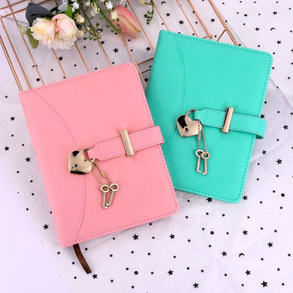 Heart Lock Secret Diary – B6 Leather Journal