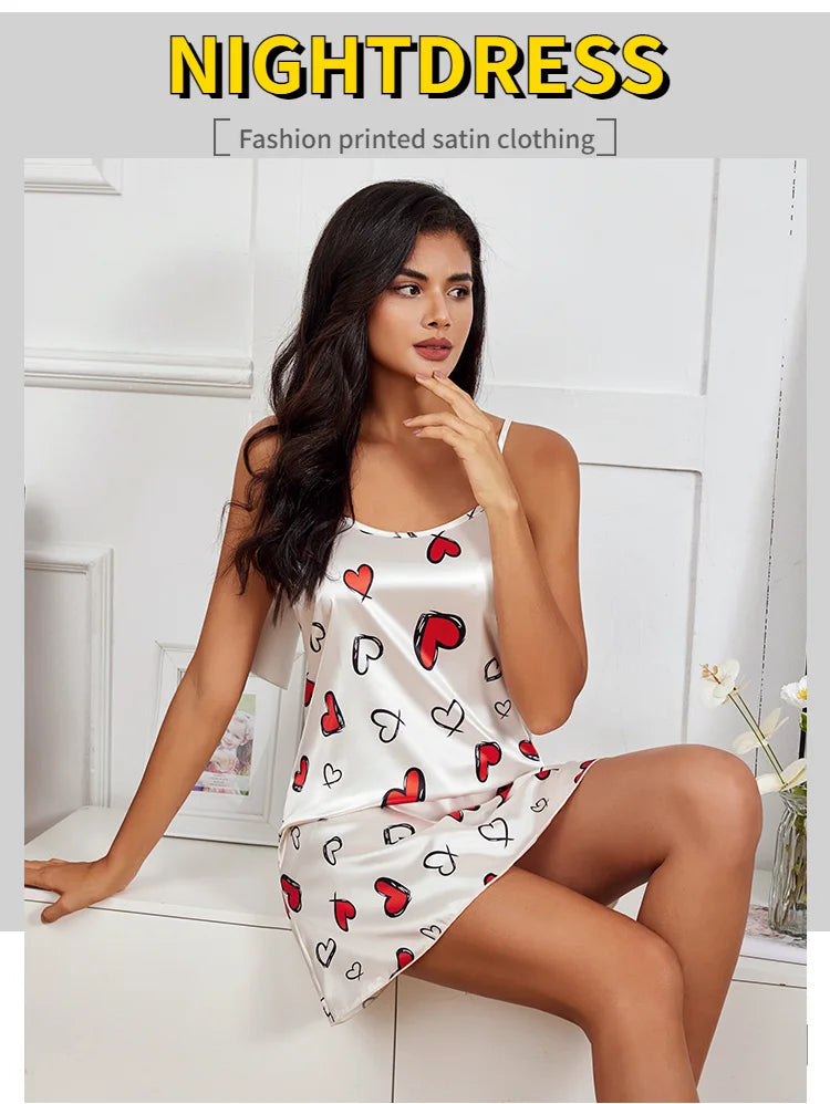 Silk Satin Suspender Nightdress