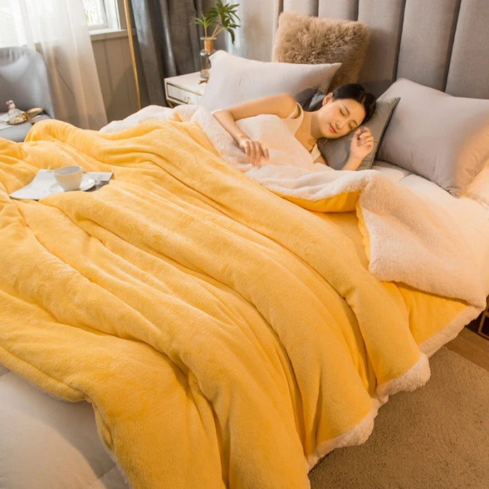 Wool Throw Blanket – Double-Sided Winter Bedspread
