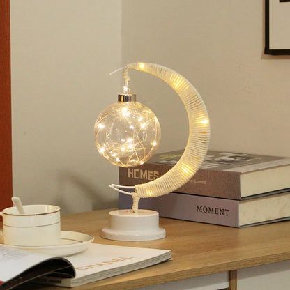 Nordic Moon White Ball LED Table Lamp – Romantic Night Light