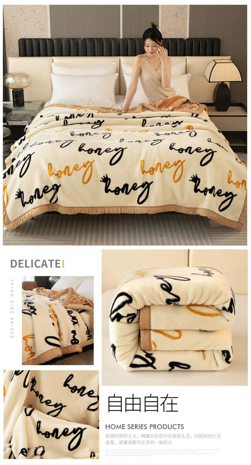Weighted Raschel Plush Blanket – Thick & Warm (1PC)