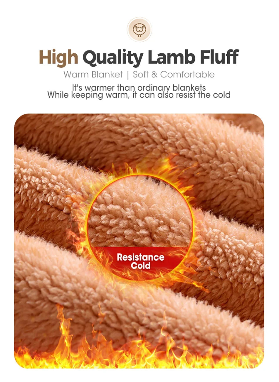 Wool Throw Blanket – Double-Sided Winter Bedspread