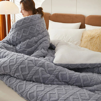 Super Thick Winter Blanket – Lamb Cashmere Weighted Quilt