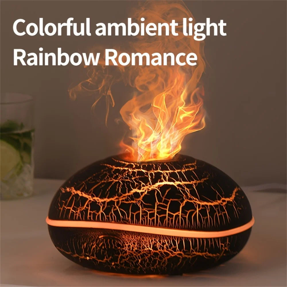 Aroma Flame Humidifier – Essential Oil Diffuser with Colorful Lights
