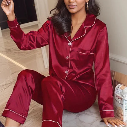 Plus Size Satin Pajama Set