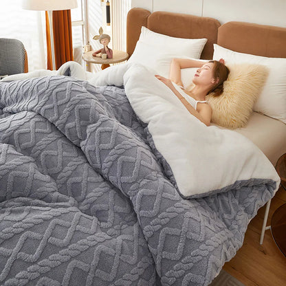 Super Thick Winter Blanket – Lamb Cashmere Weighted Quilt
