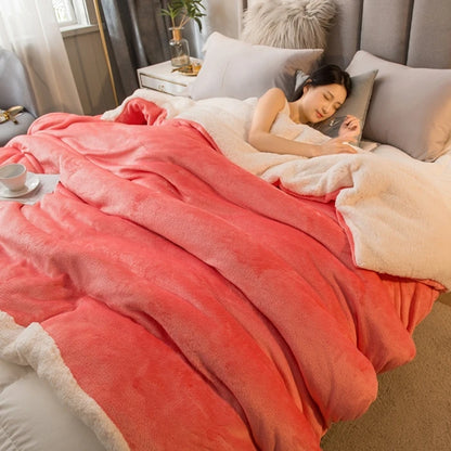 Wool Throw Blanket – Double-Sided Winter Bedspread