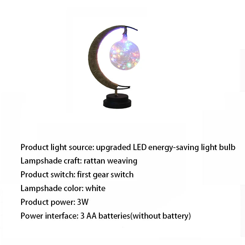 Nordic Moon White Ball LED Table Lamp – Romantic Night Light