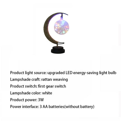 Nordic Moon White Ball LED Table Lamp – Romantic Night Light