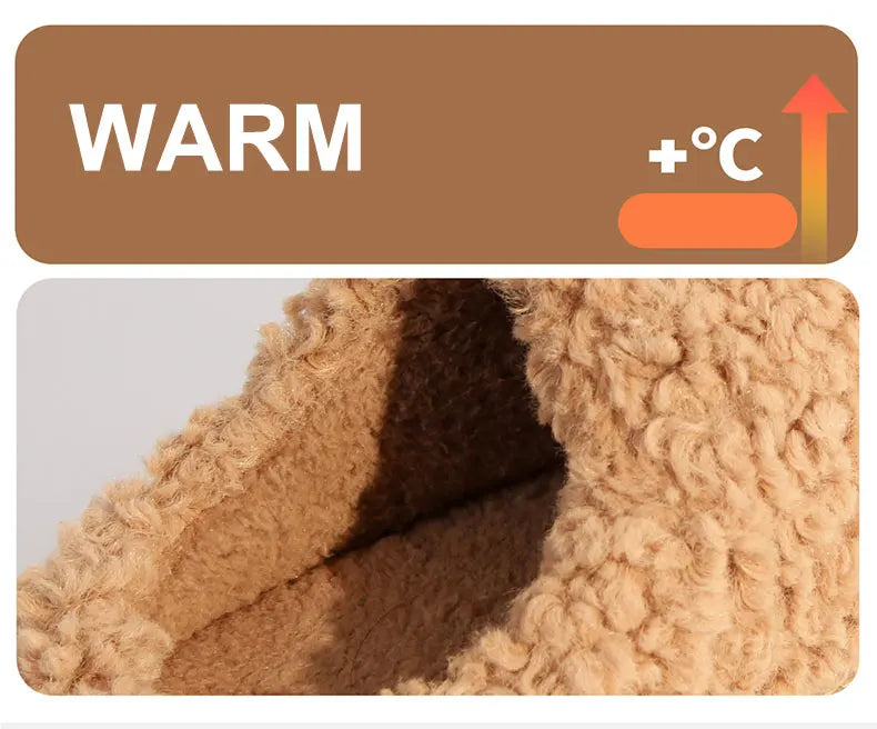 Peanut-Shaped Plush Cotton Slippers – Women’s Indoor Winter