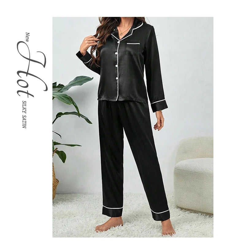Plus Size Satin Pajama Set
