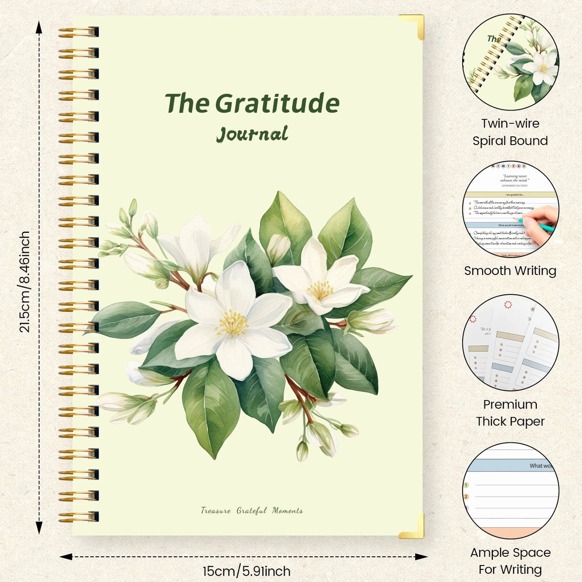 A5 Gratitude Journal – Daily Guided Notebook